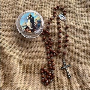 Guardian angel Catholic rosary Wooden carve Import scented New